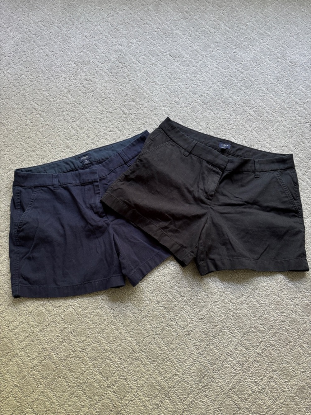 J. Crew Women's 5 inch chino Shorts bundle of 2- Black & Navy